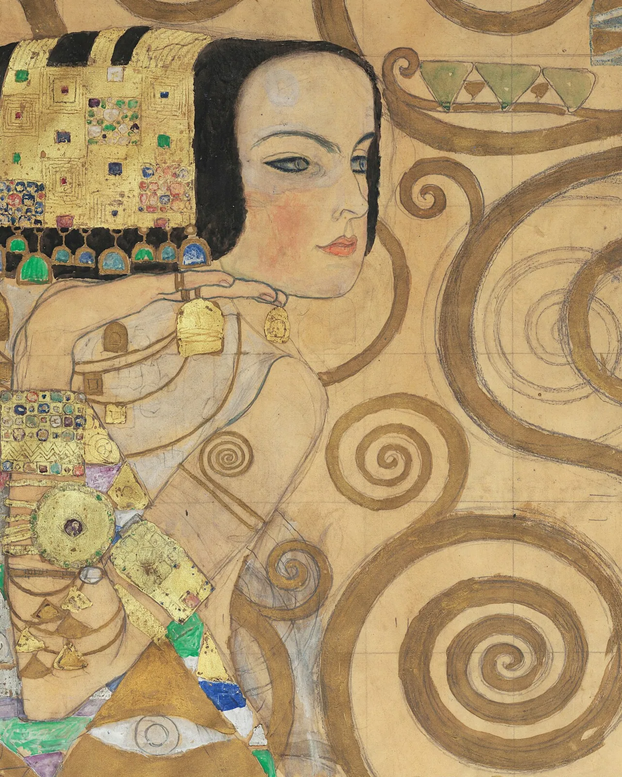 Detail 2 of Expectation by Gustav Klimt, 1910–1911