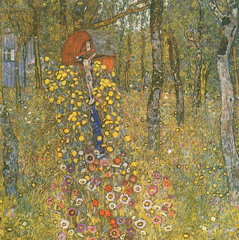 Farm Garden with Crucifix by Gustav Klimt, 1911–1912