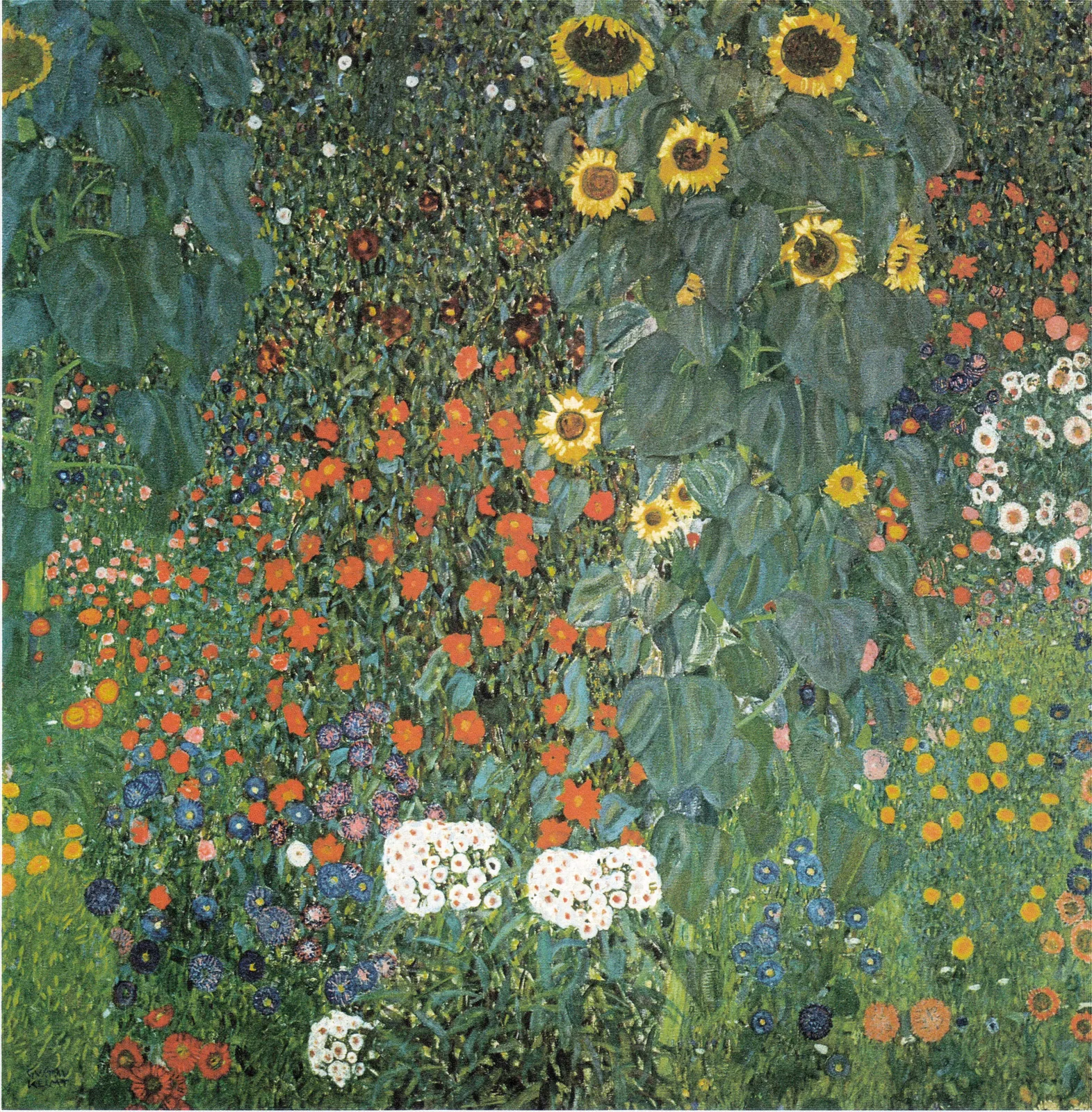 Farm Garden with Sunflowers by Gustav Klimt, c. 1907