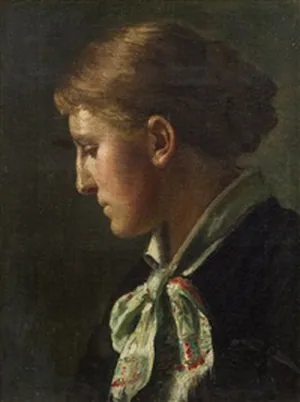 Girl’s Head Turned Left by Gustav Klimt, 1880