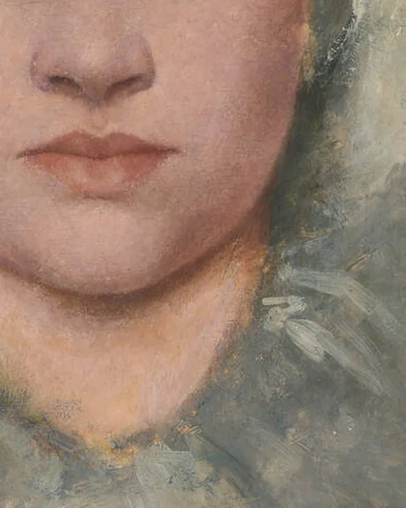 Detail 2 of Head Study of a Girl from Haná by Gustav Klimt, 1883