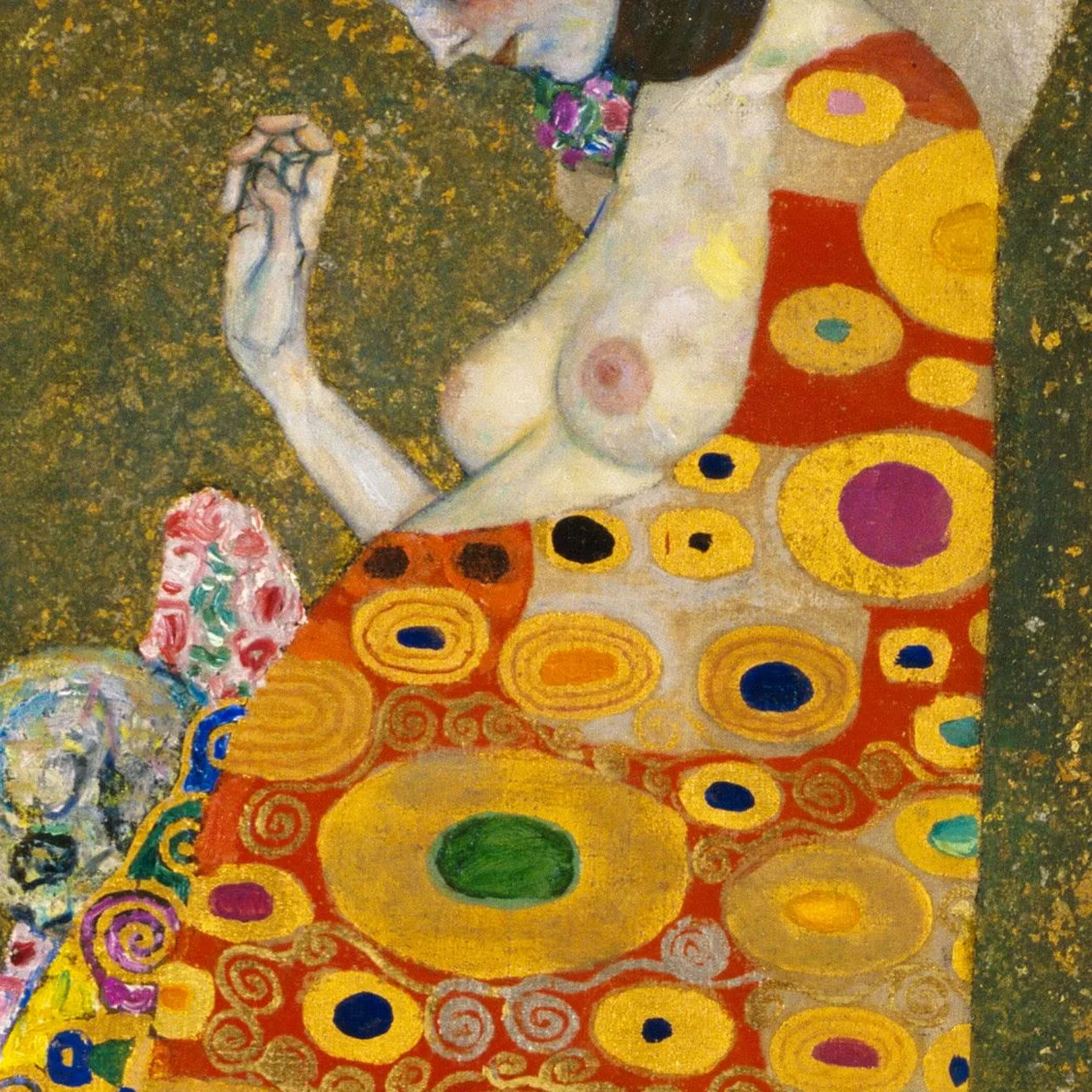 Detail 2 of Hope II by Gustav Klimt, 1907–1908