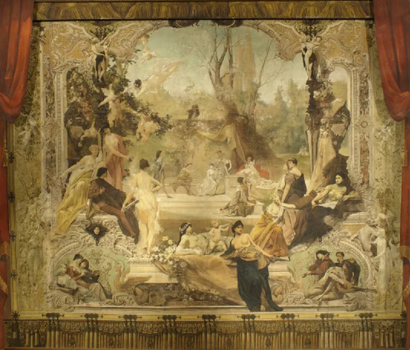 Design for the Karlsbad Theatre Curtain by Gustav Klimt, 1884–1885