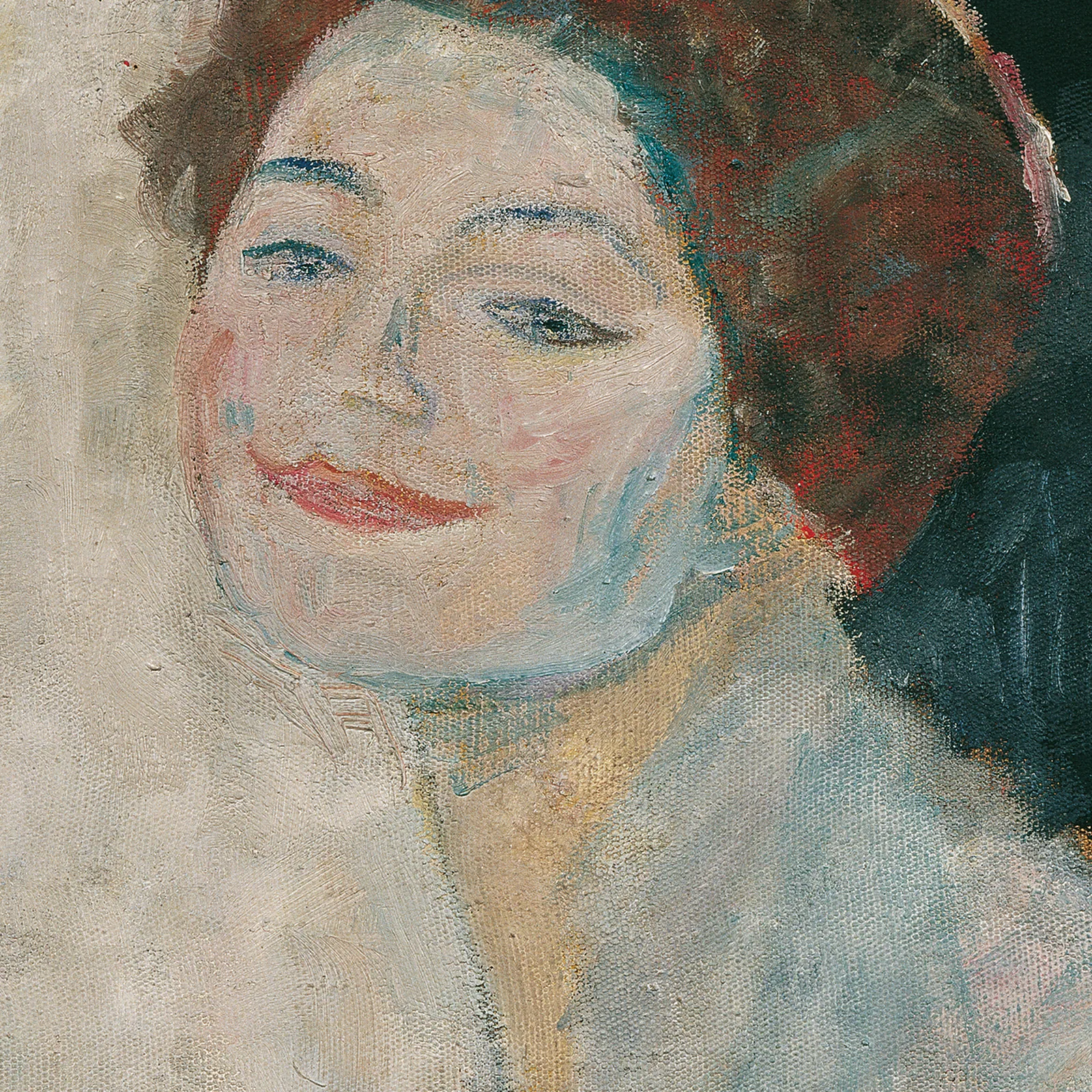 Detail 2 of Lady in White by Gustav Klimt, 1917–1918