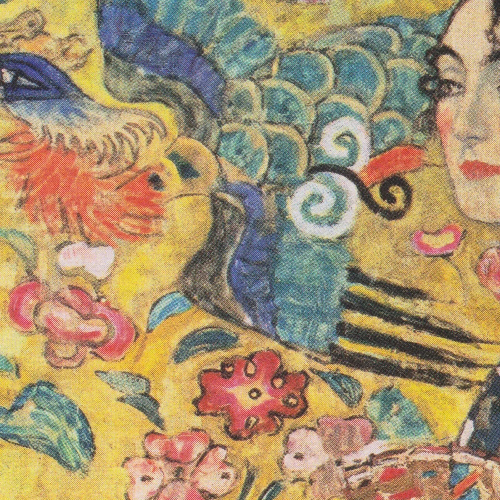 Detail 2 of Lady with a Fan by Gustav Klimt, 1917–1918