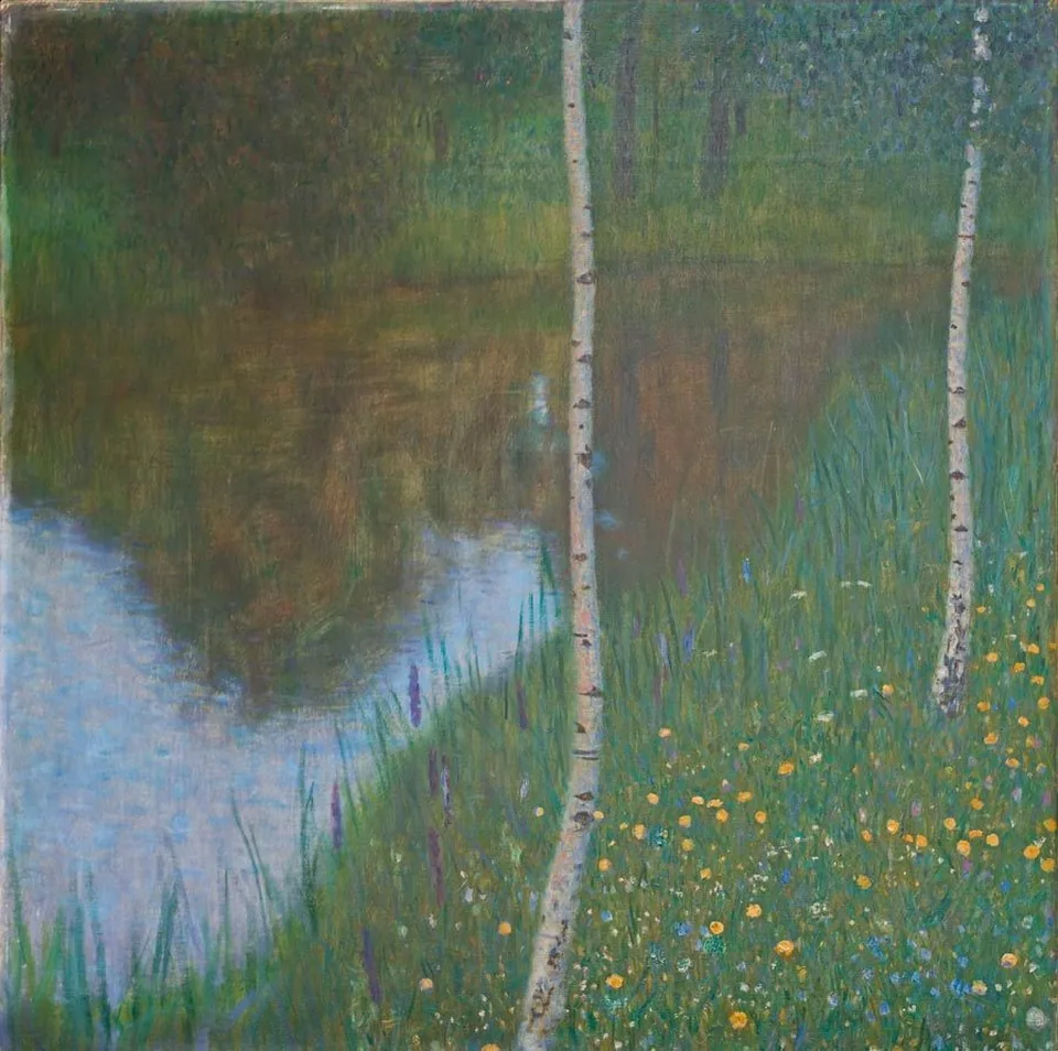 Lakeshore with Birches by Gustav Klimt, 1901