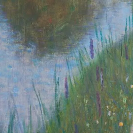 Detail 2 of Lakeshore with Birches by Gustav Klimt, 1901