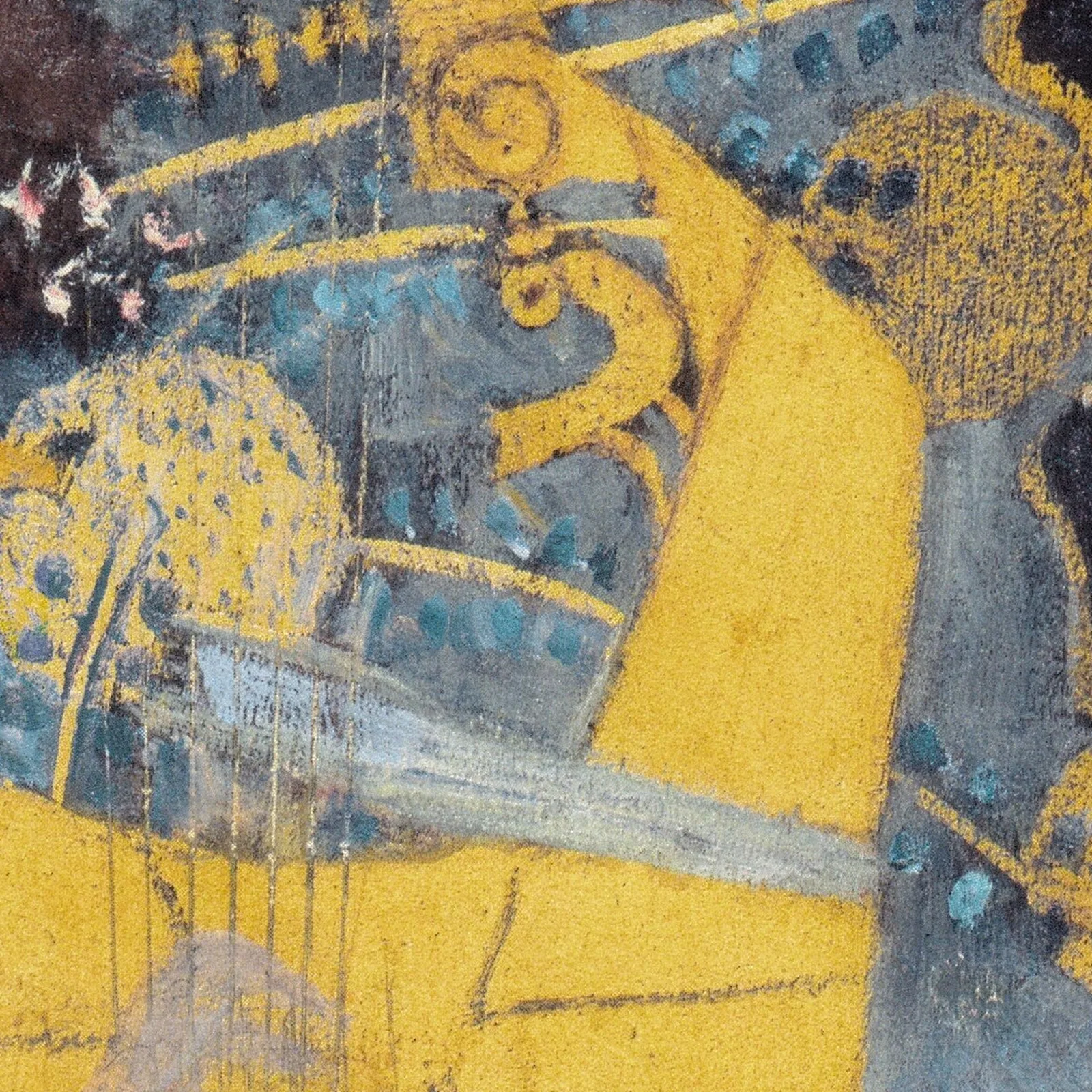 Detail 1 of Music I by Gustav Klimt, 1895