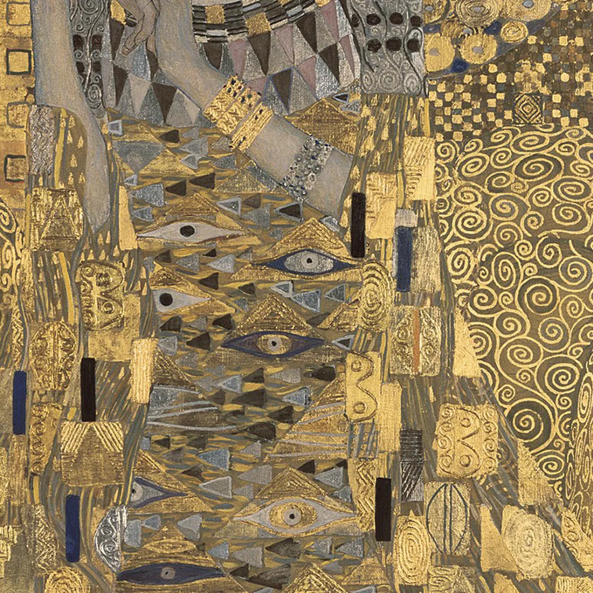 Detail 1 of Portrait of Adele Bloch-Bauer I by Gustav Klimt, 1903–1907