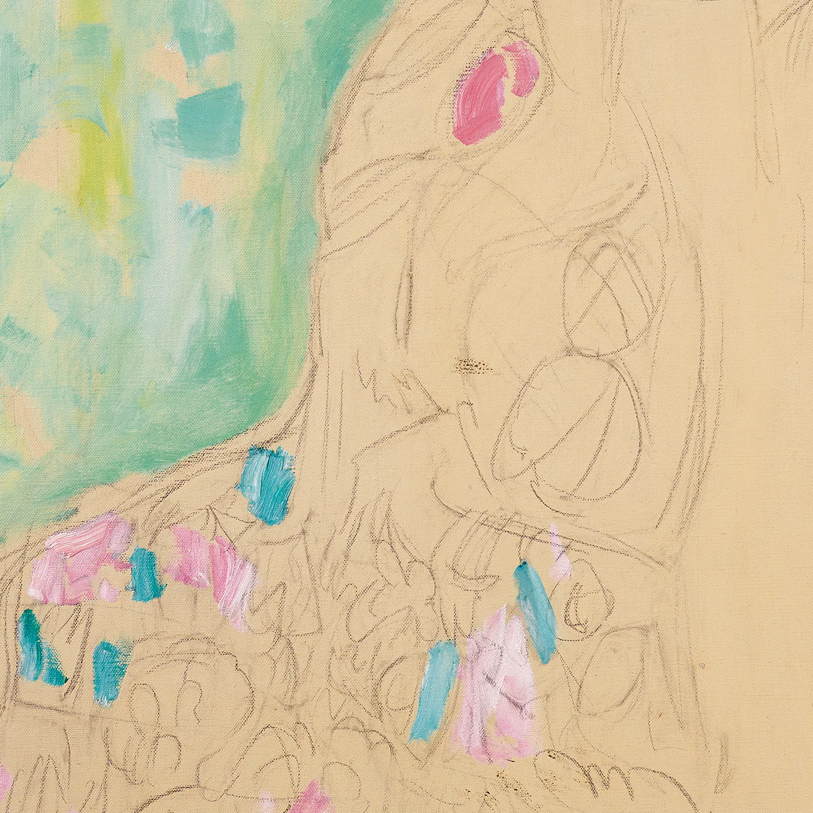 Detail 2 of Portrait of Amalie Zuckerkandl by Gustav Klimt, 1917–1918