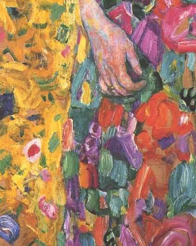 Detail 2 of Portrait of Eugenia Primavesi by Gustav Klimt, 1913–1914