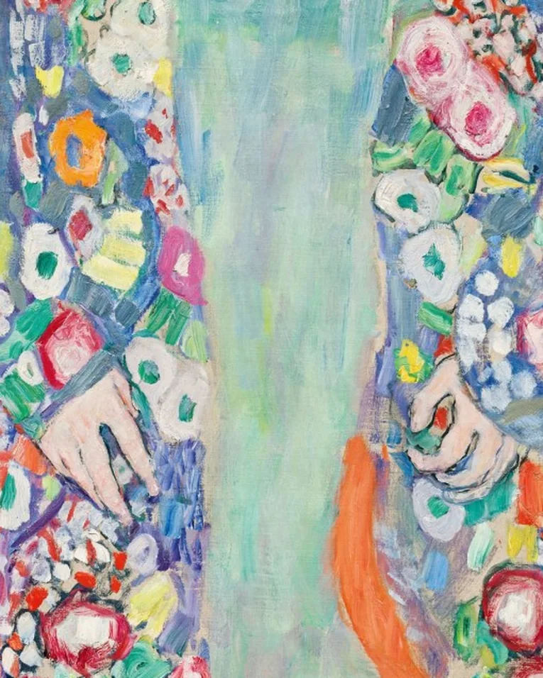 Detail 1 of Portrait of Fräulein Lieser by Gustav Klimt, 1917