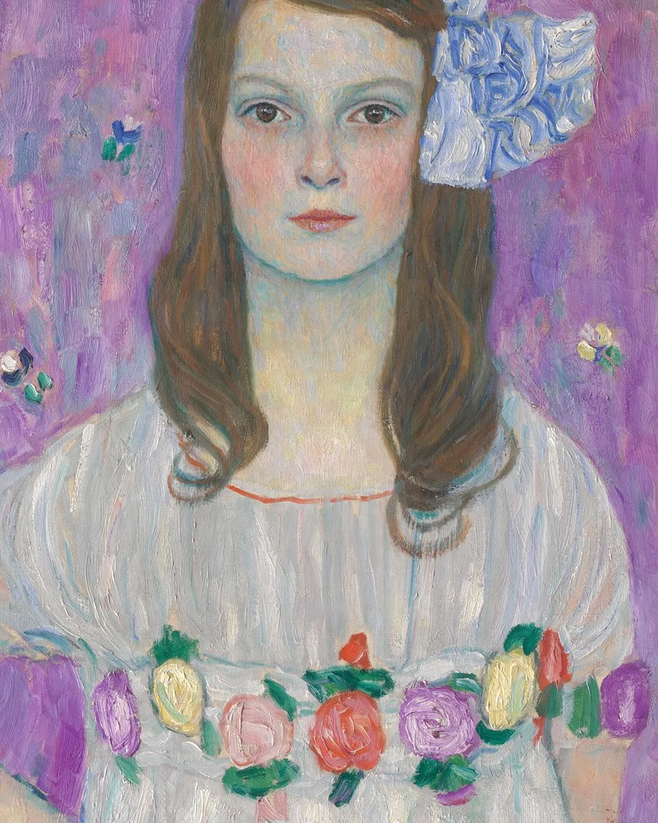 Detail 1 of Portrait of Mäda Primavesi by Gustav Klimt, 1912–1913