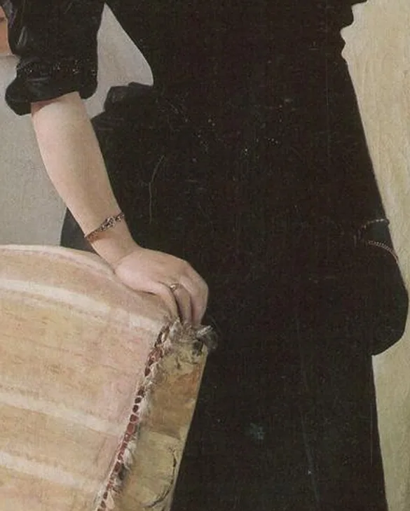 Detail 2 of Portrait of Marie Breunig by Gustav Klimt, 1894