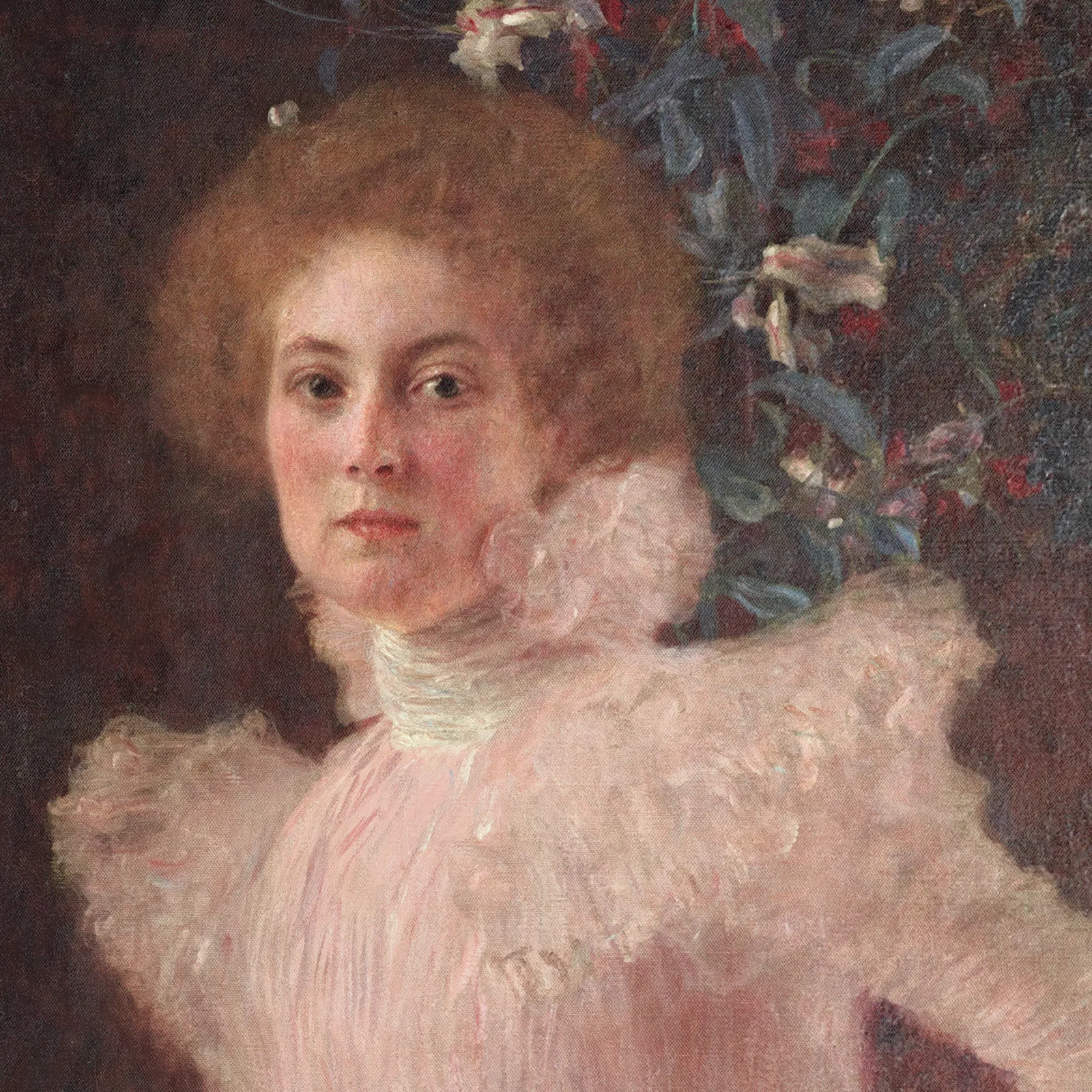 Detail 1 of Portrait of Sonja Knips by Gustav Klimt, 1898