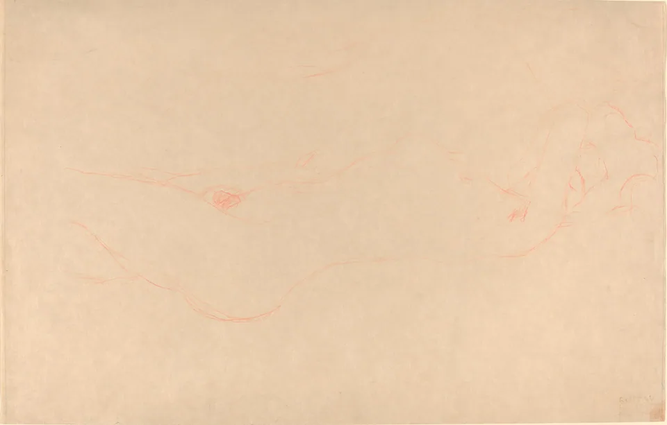 Reclining Woman by Gustav Klimt, c. 1909