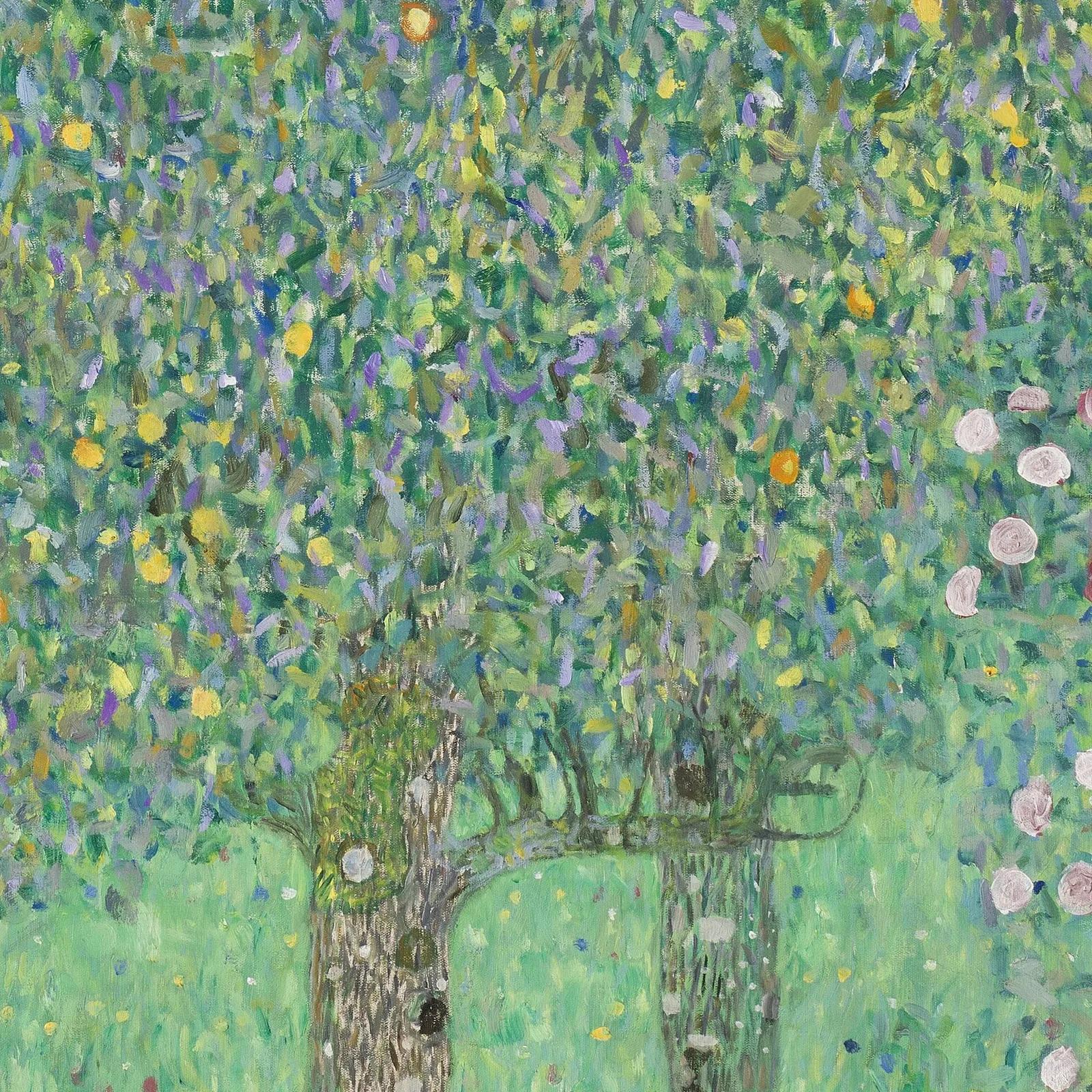 Detail 2 of Rosebushes under the Trees by Gustav Klimt, 1905