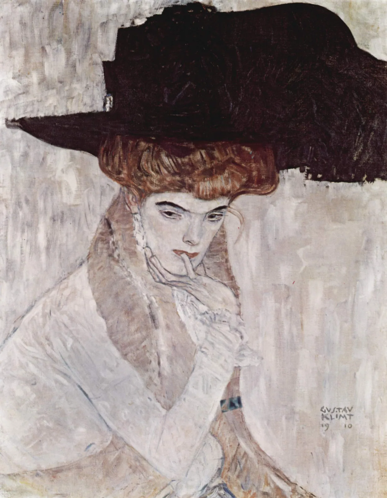 The Black Feathered Hat by Gustav Klimt, 1910