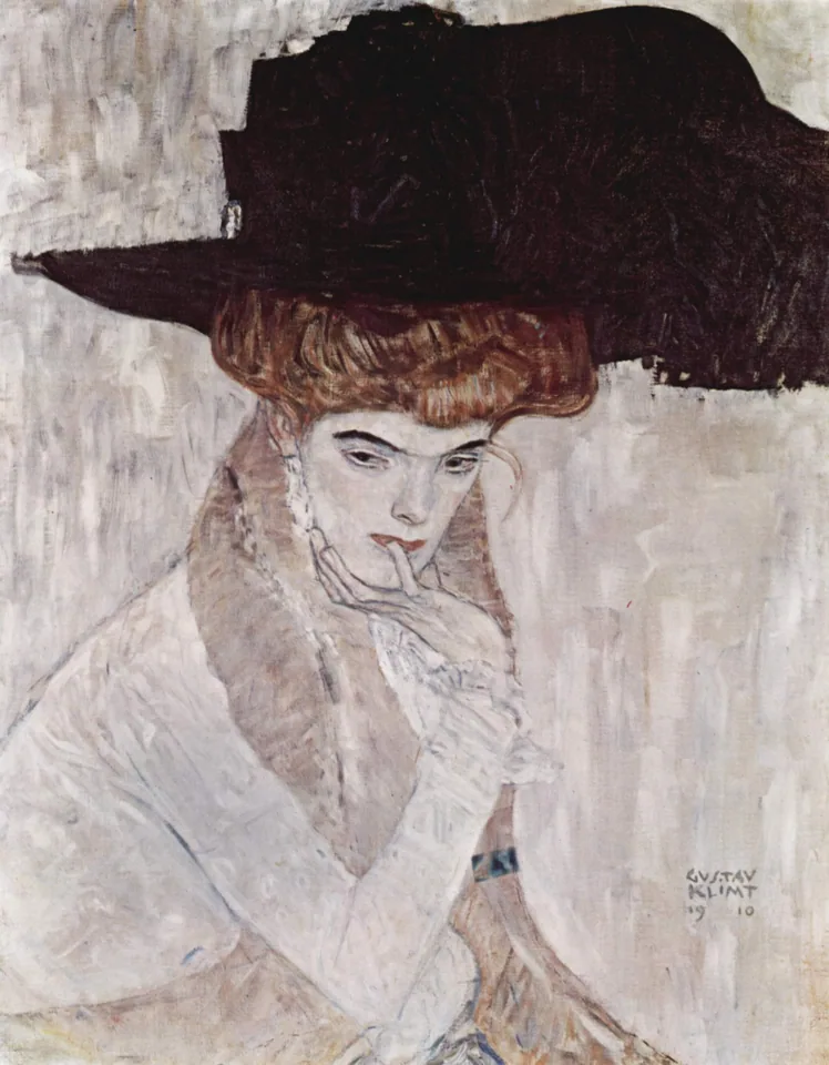 The Black Feathered Hat by Gustav Klimt, 1910