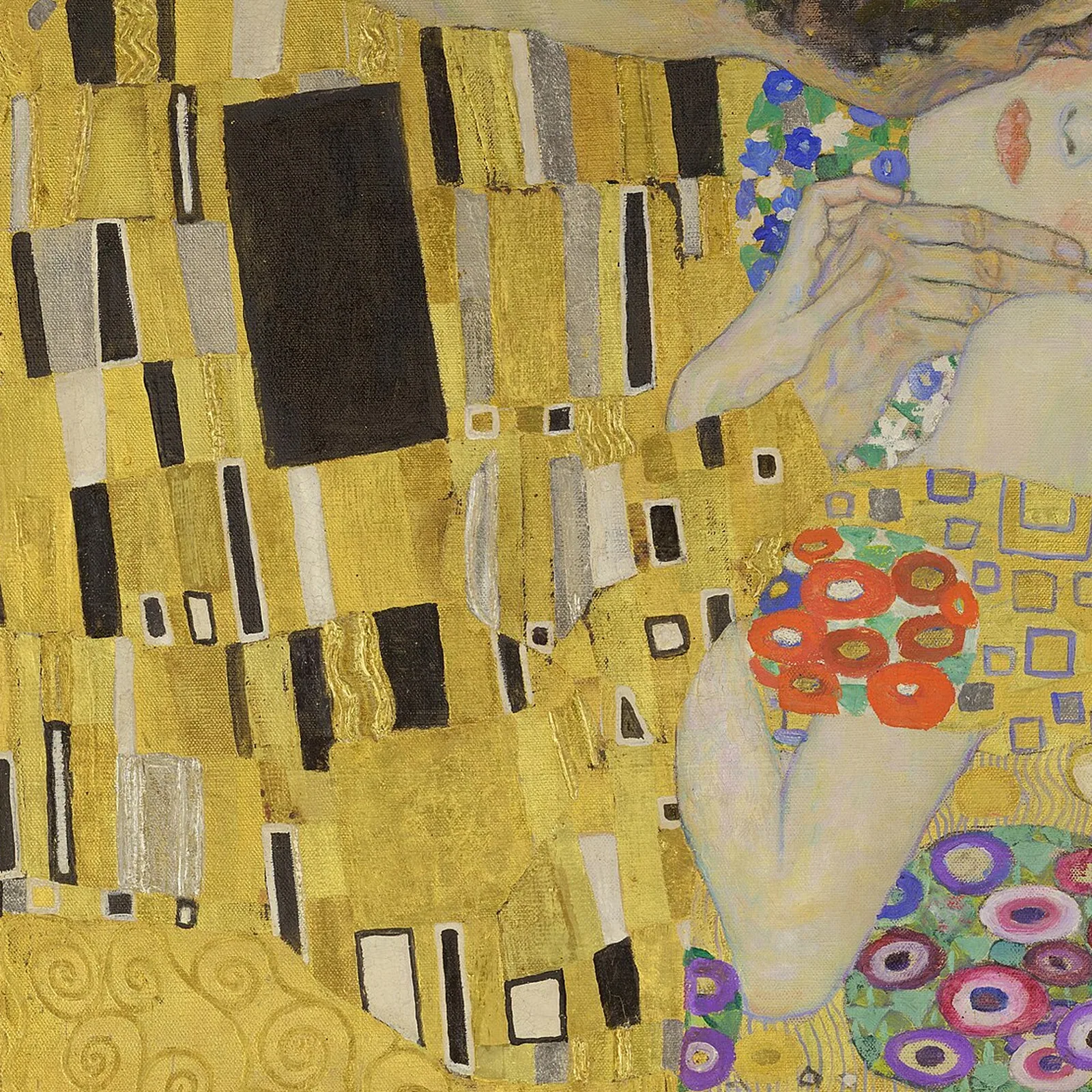 Detail 2 of The Kiss by Gustav Klimt, 1907–1908