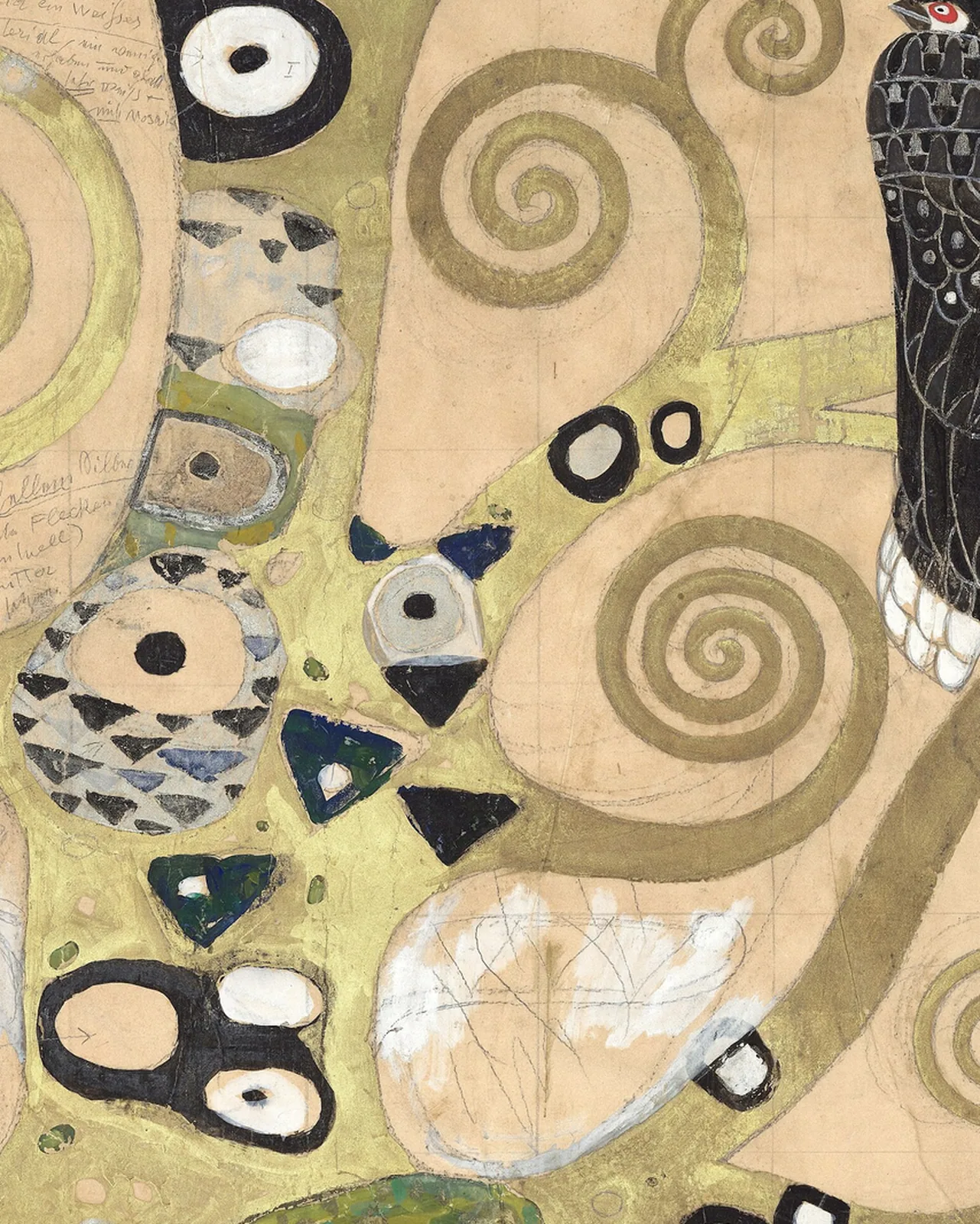 Detail 1 of The Tree of Life by Gustav Klimt, 1910–1911