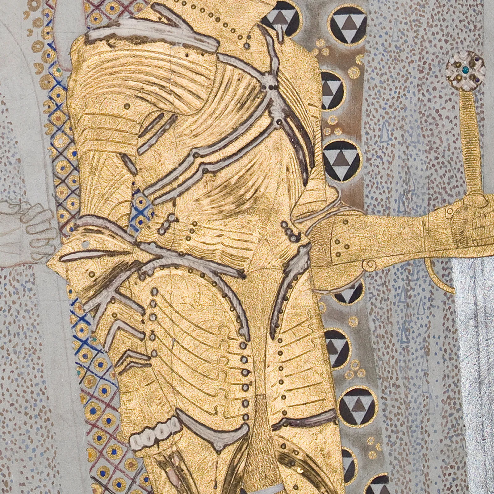 Detail 1 of The Well-Armed Strong One by Gustav Klimt, 1901–1902