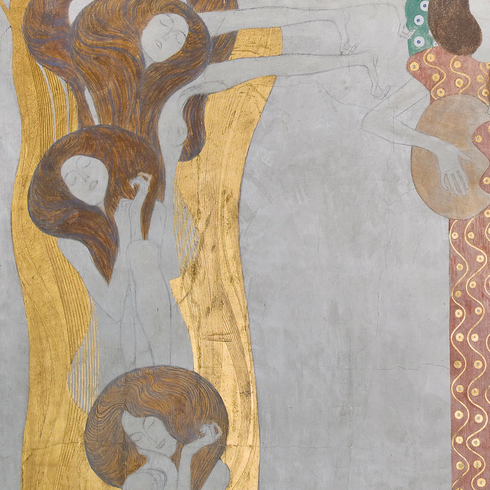 Detail 2 of This Kiss to the Whole World by Gustav Klimt, 1901–1902