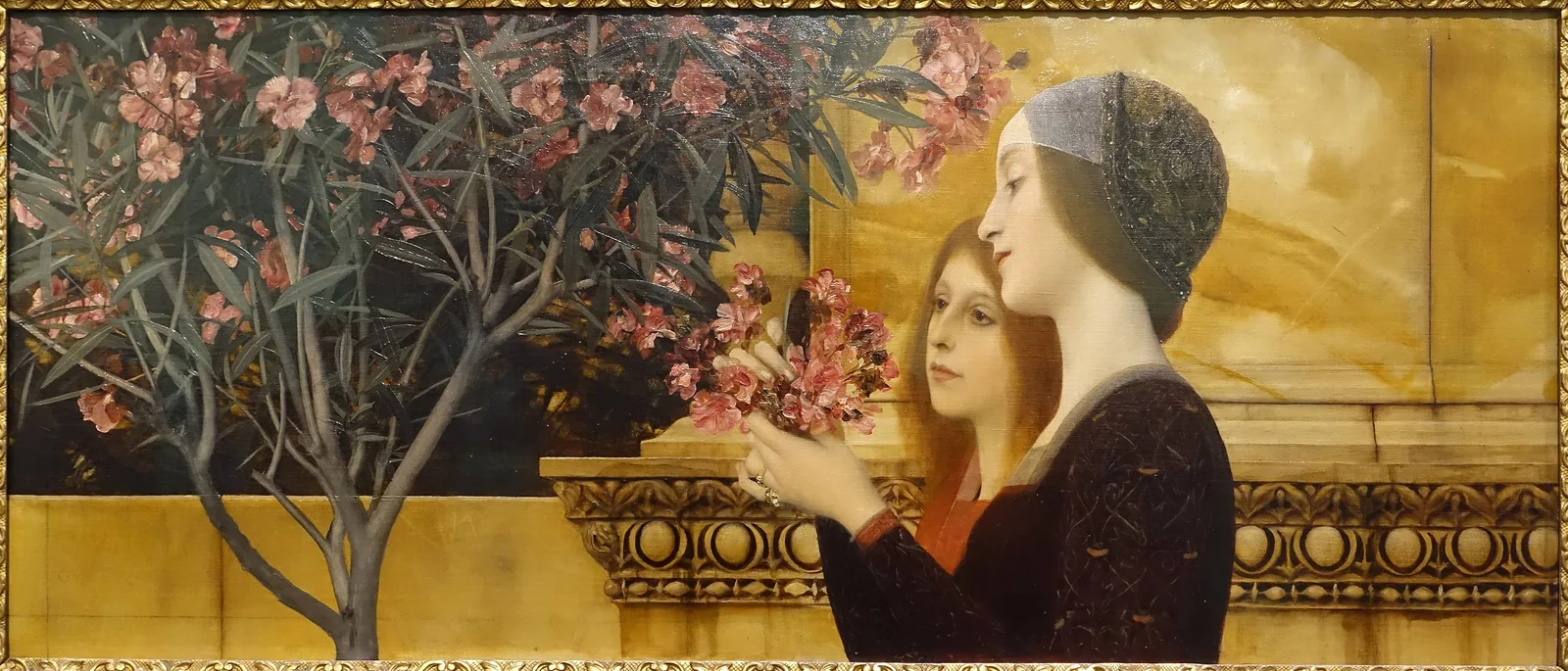 Two Girls with an Oleander by Gustav Klimt, 1890–1892